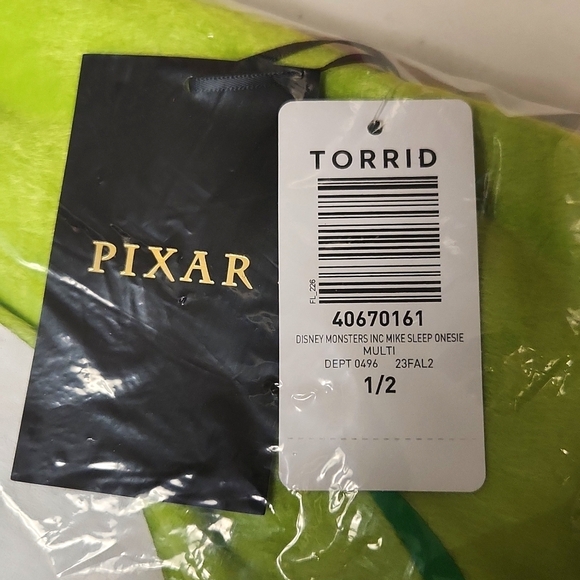❤️NWT VINTAGE TORRID PAJAMA - DISNEY MONSTERS INC. MIKE ONESIE PIXAR COSPLAY - Picture 7 of 11